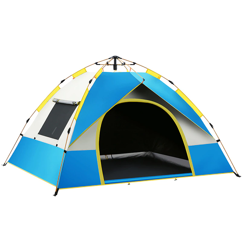 Cheap Goat Tents Outdoor camping tent 2 3 4 people fully automatic tent quick opening sunscreen beach tent light double door double window   